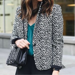 Banana Republic Black & White Animal Print Blazer